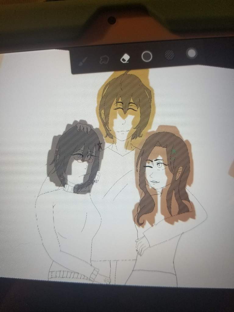 Naho, Sayaka, and Haruyuki!~-[IC]After like what, nearly five hours?- I'm done!

[IC]First of all is the paper sketch!

[C]•
