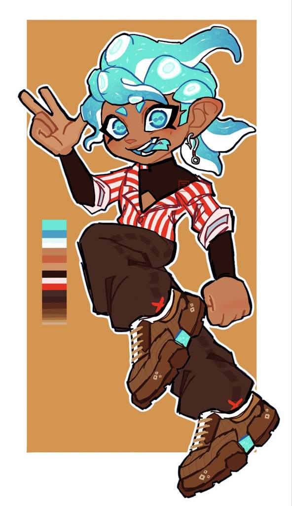 Calypso-Pronouns: They/Them
Weapon of choice: Paintbrush Nouveau
Species: Octoling-Eel